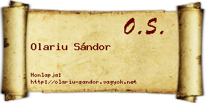 Olariu Sándor névjegykártya